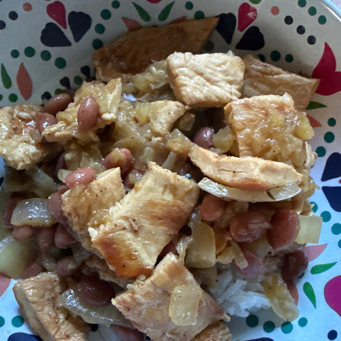 SPICY PINEAPPLE-LIME CARIBBEAN CHICKEN & PINK BEANS