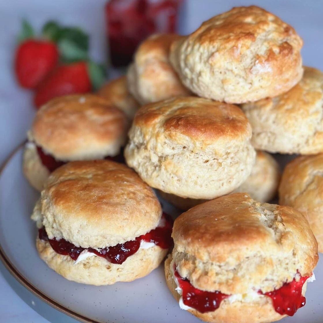 Classic scones with jam & clotted cream recipe