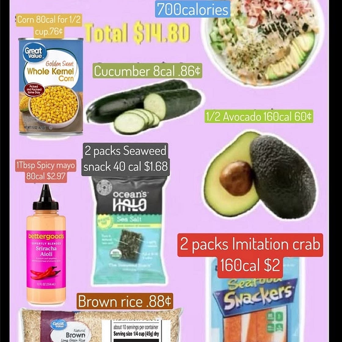 Low calorie Sushi bowl 700cal