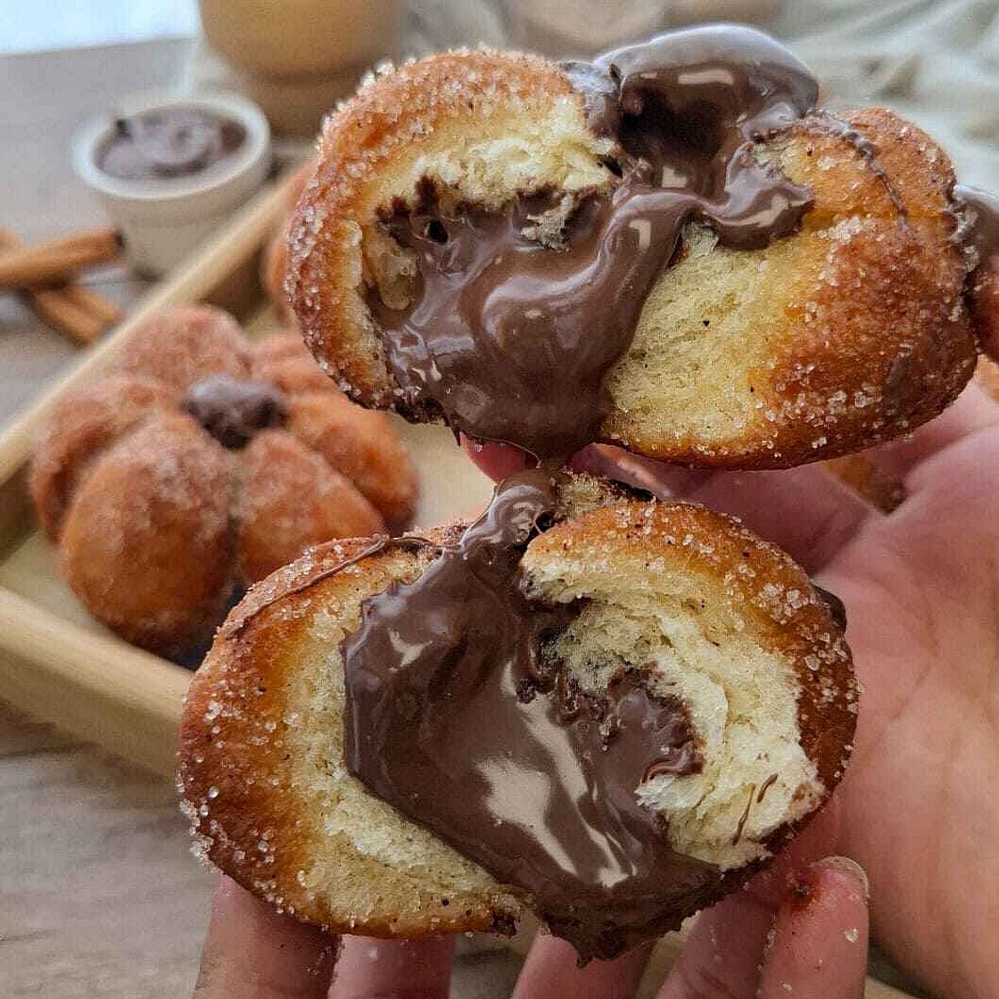 Viral Nutella Filled Pumpkin Shaped Donuts