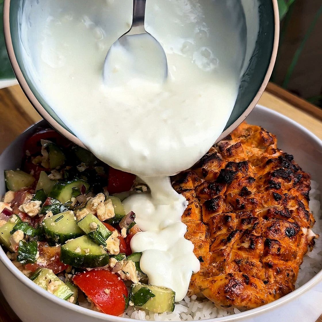 Mediterranean Lemon Chicken Bowls (or Wraps)