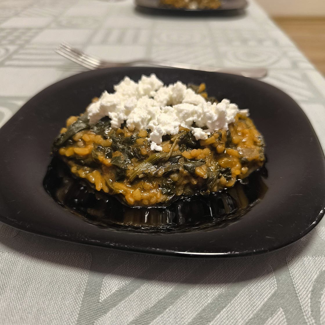 Greek Spinach rice-Spanakorizo