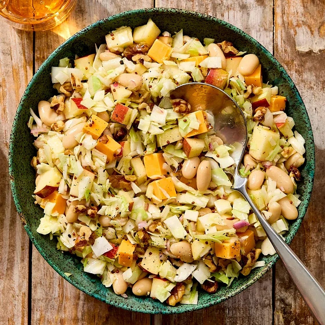 Apple-Cabbage Chopped Salad with White Beans & Cheddar