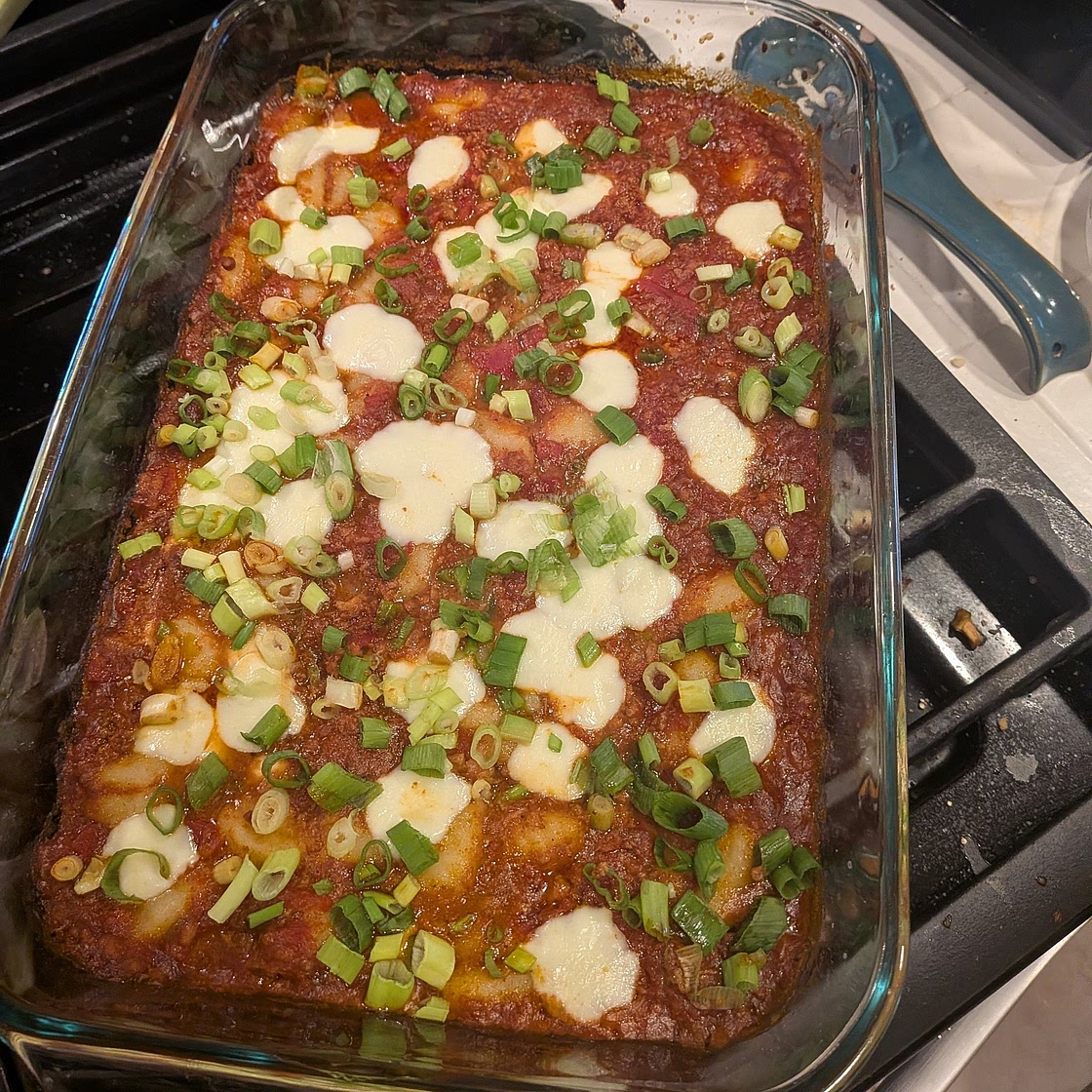 Chorizo & mozzarella gnocchi bake