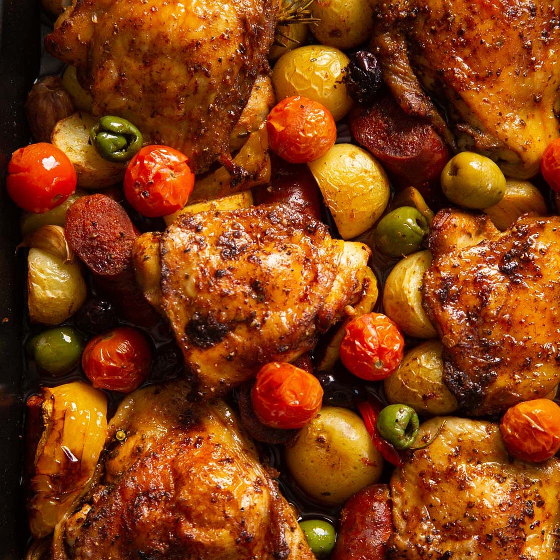 Spanish Chicken Tray Bake