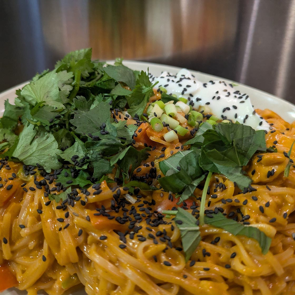 Creamy Peanut-Lime Chicken With Noodles