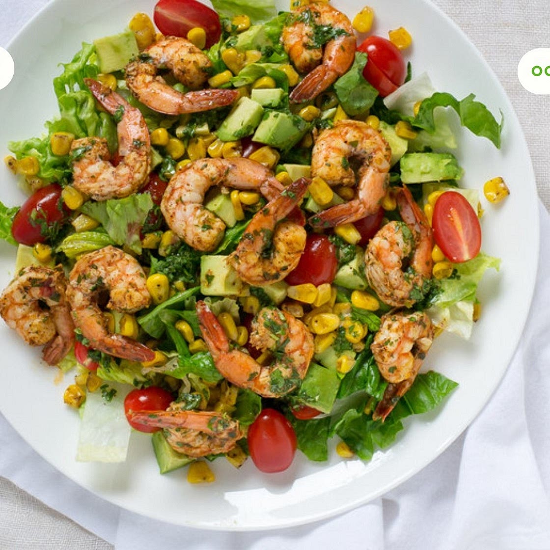 Avocado, Shrimp & Corn Salad with Cilantro-Lime Dressing