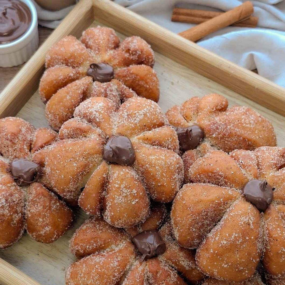 Viral Nutella Filled Pumpkin Shaped Donuts