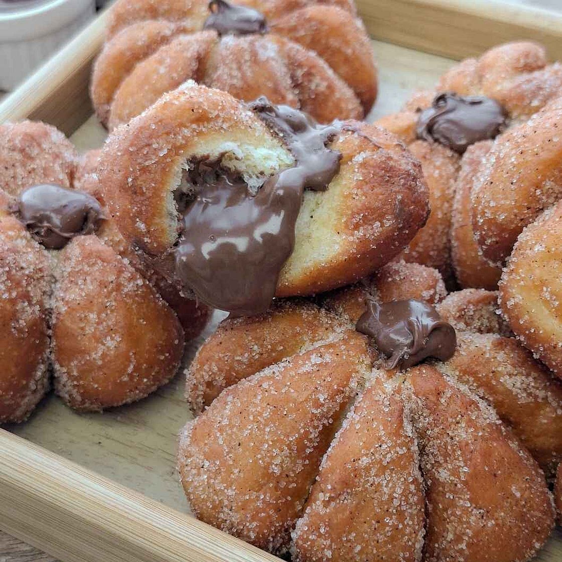 Viral Nutella Filled Pumpkin Shaped Donuts