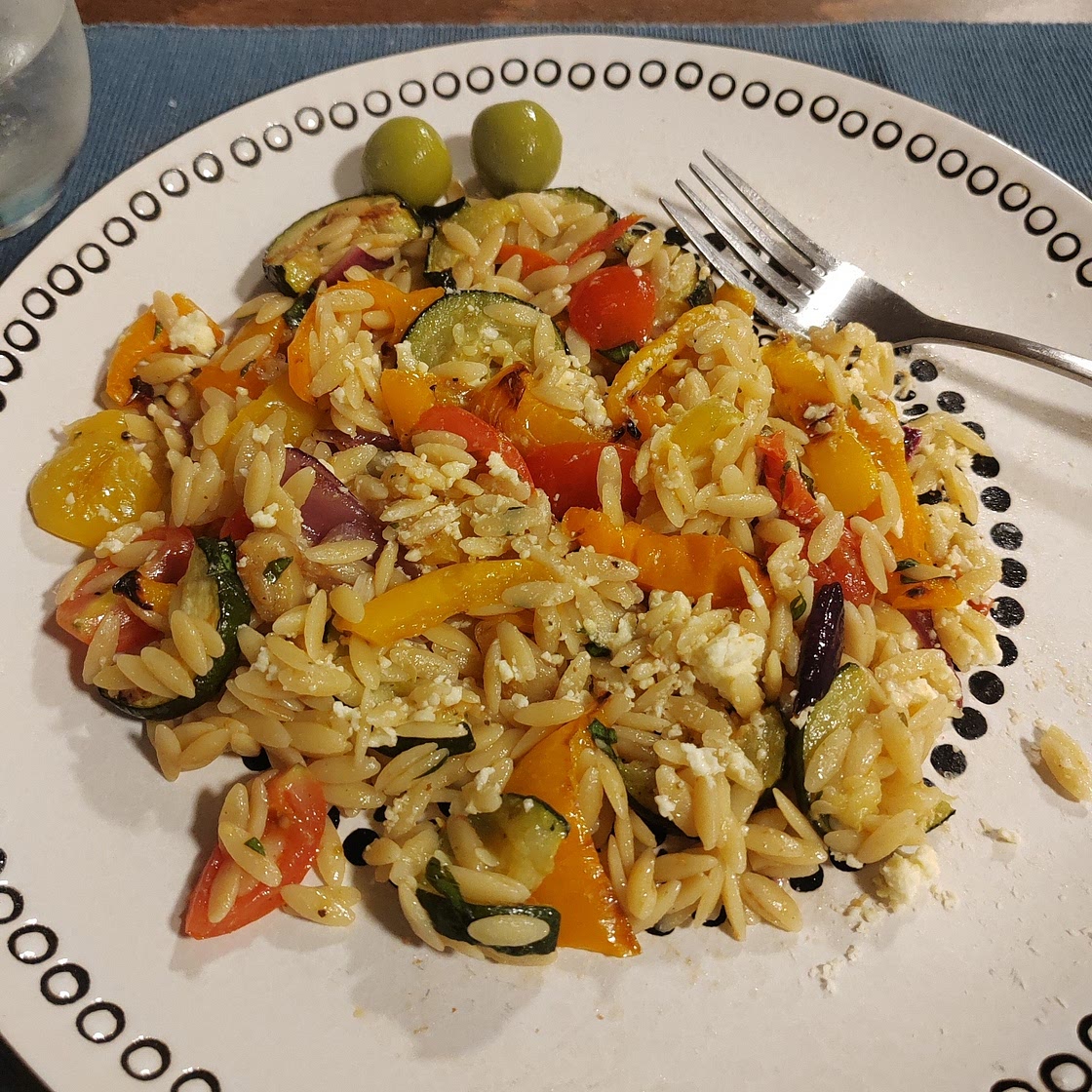 Grilled Vegetable Orzo Pasta Salad