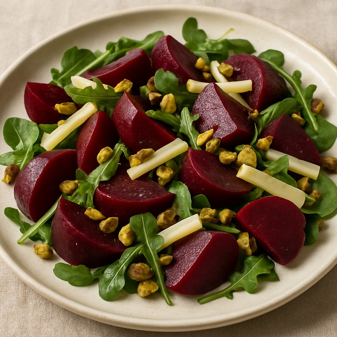Beet Salad with Goat Gouda and Pistachios