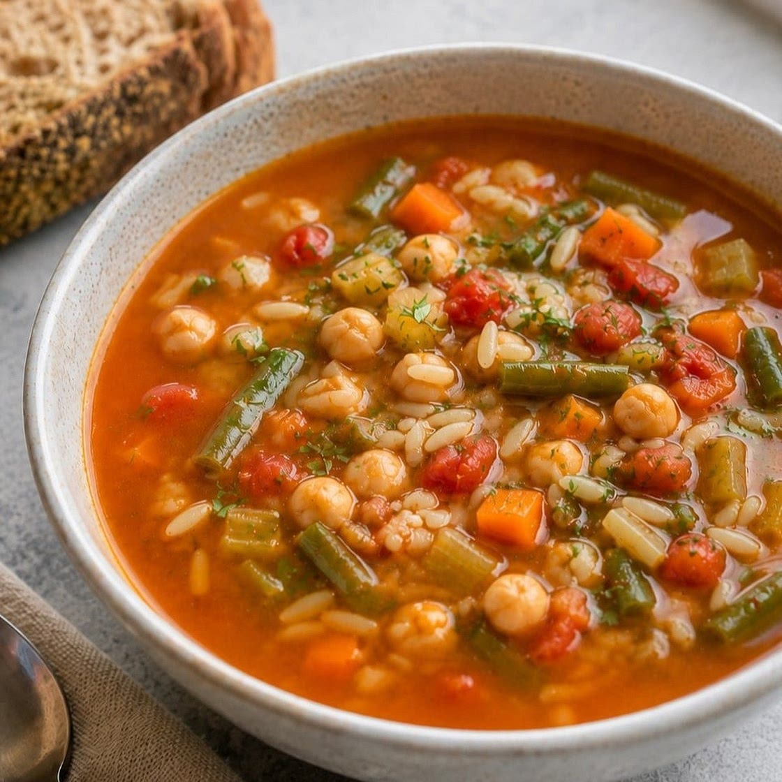 Vegan Orzo Minestrone Soup