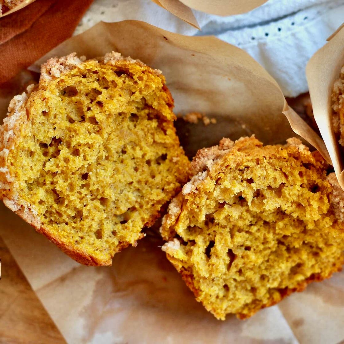 Sourdough Pumpkin Muffins with Streusel