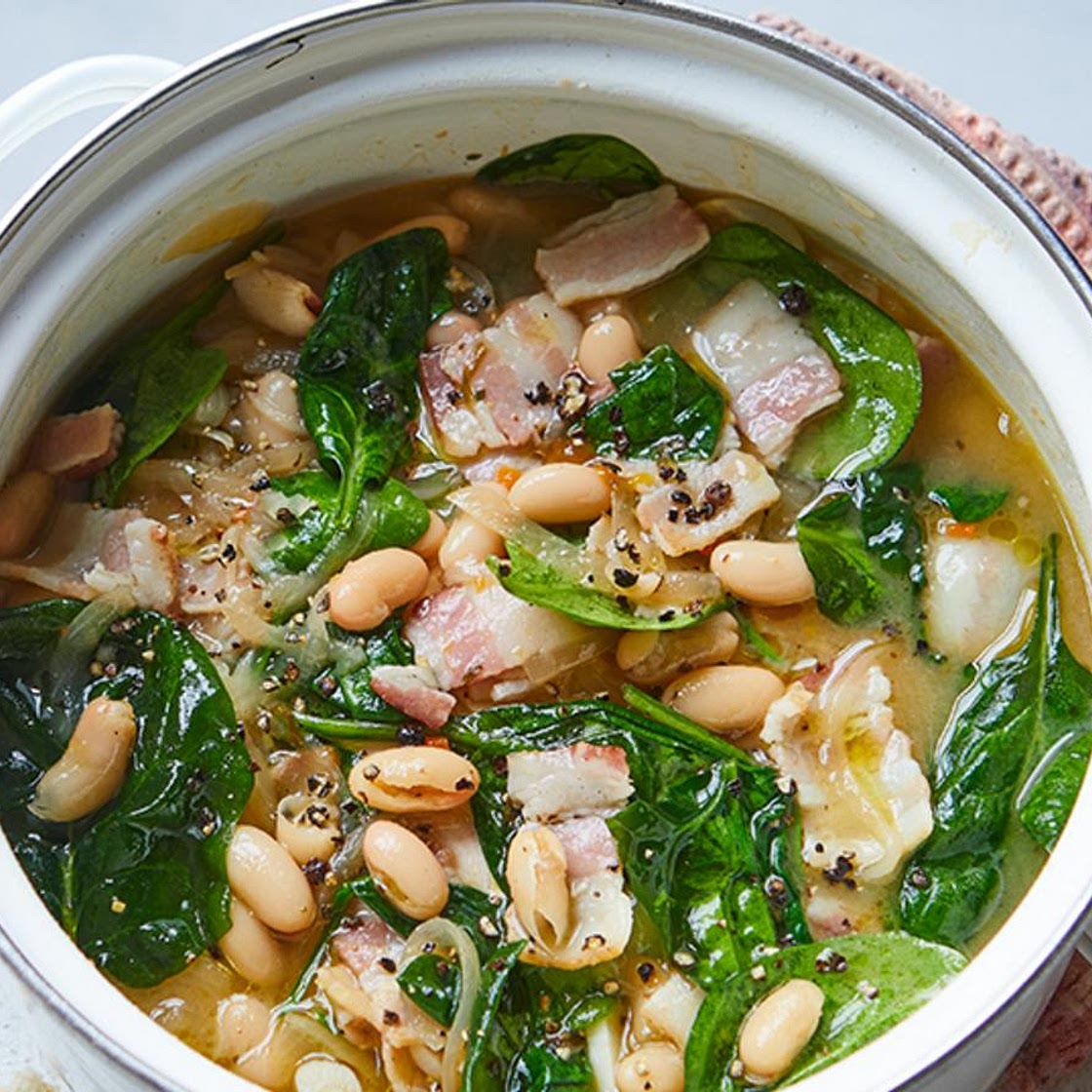 Bacon and white bean stew