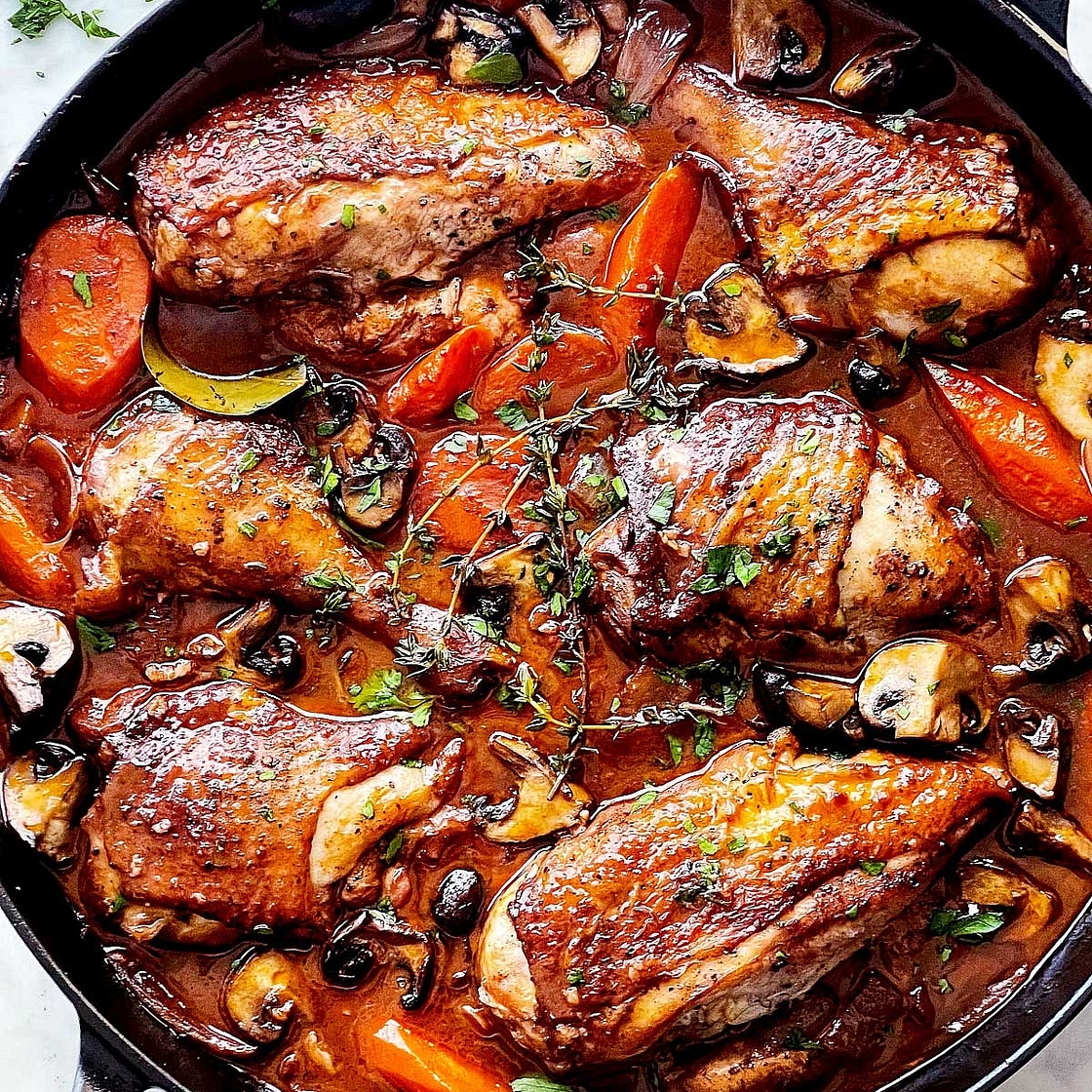 Coq Au Vin (Chicken and Wine)