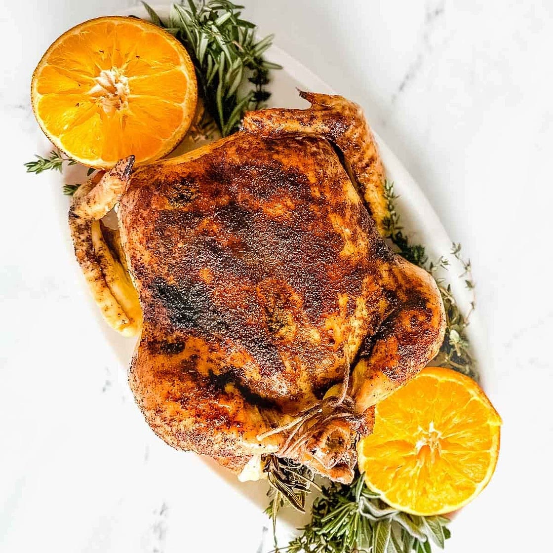 Christmas Roast Chicken with Orange Butter