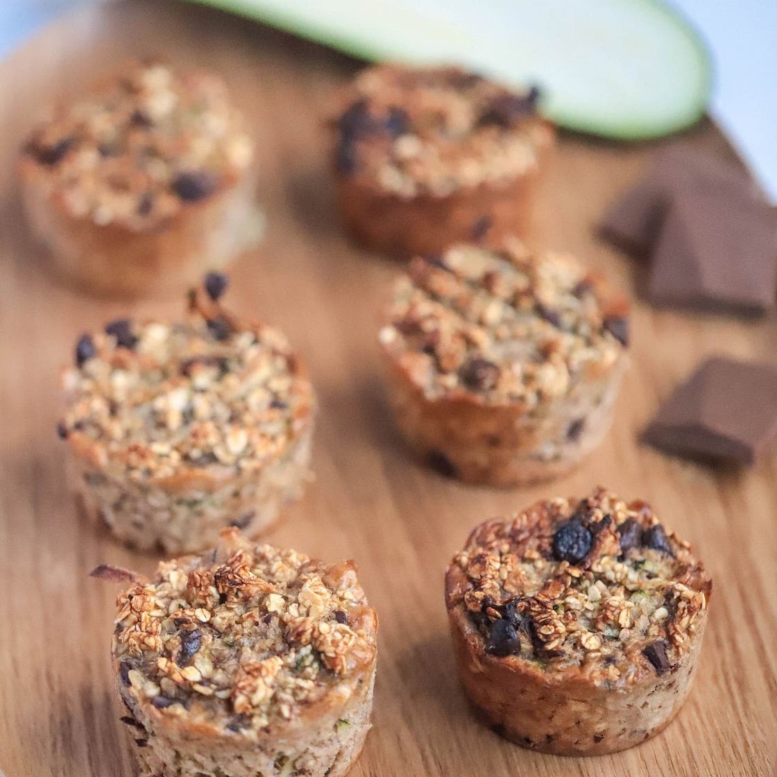 Chocolate Zucchini Oat Muffins
