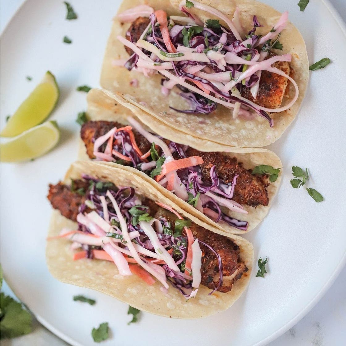 Air Fryer Fish Tacos with Cilantro Slaw