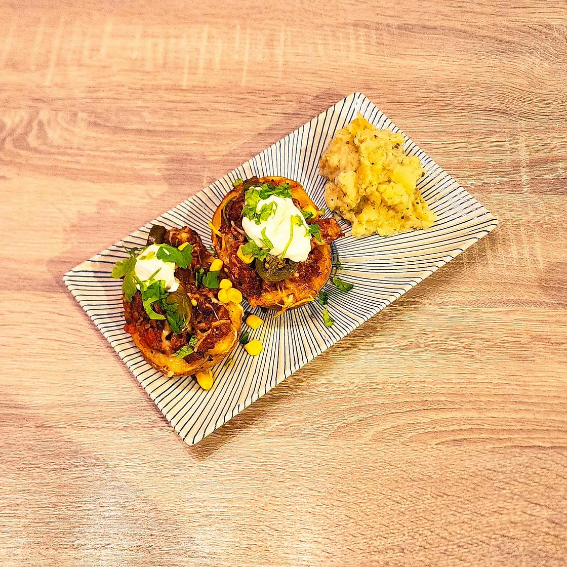 Potato boat tacos