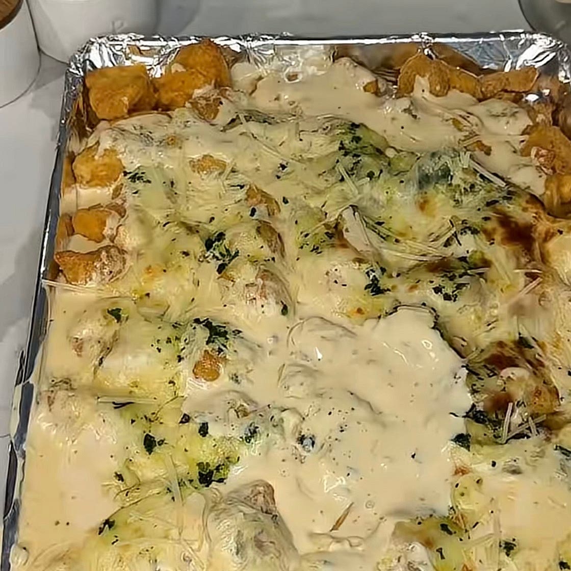 Cheesy chicken Alfredo done easy