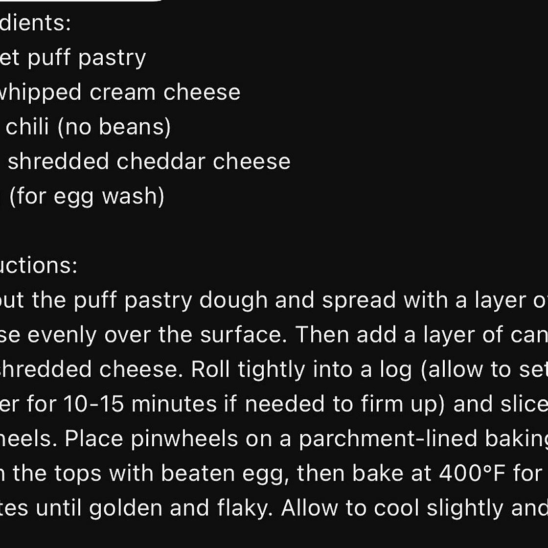 Chili pin wheels 