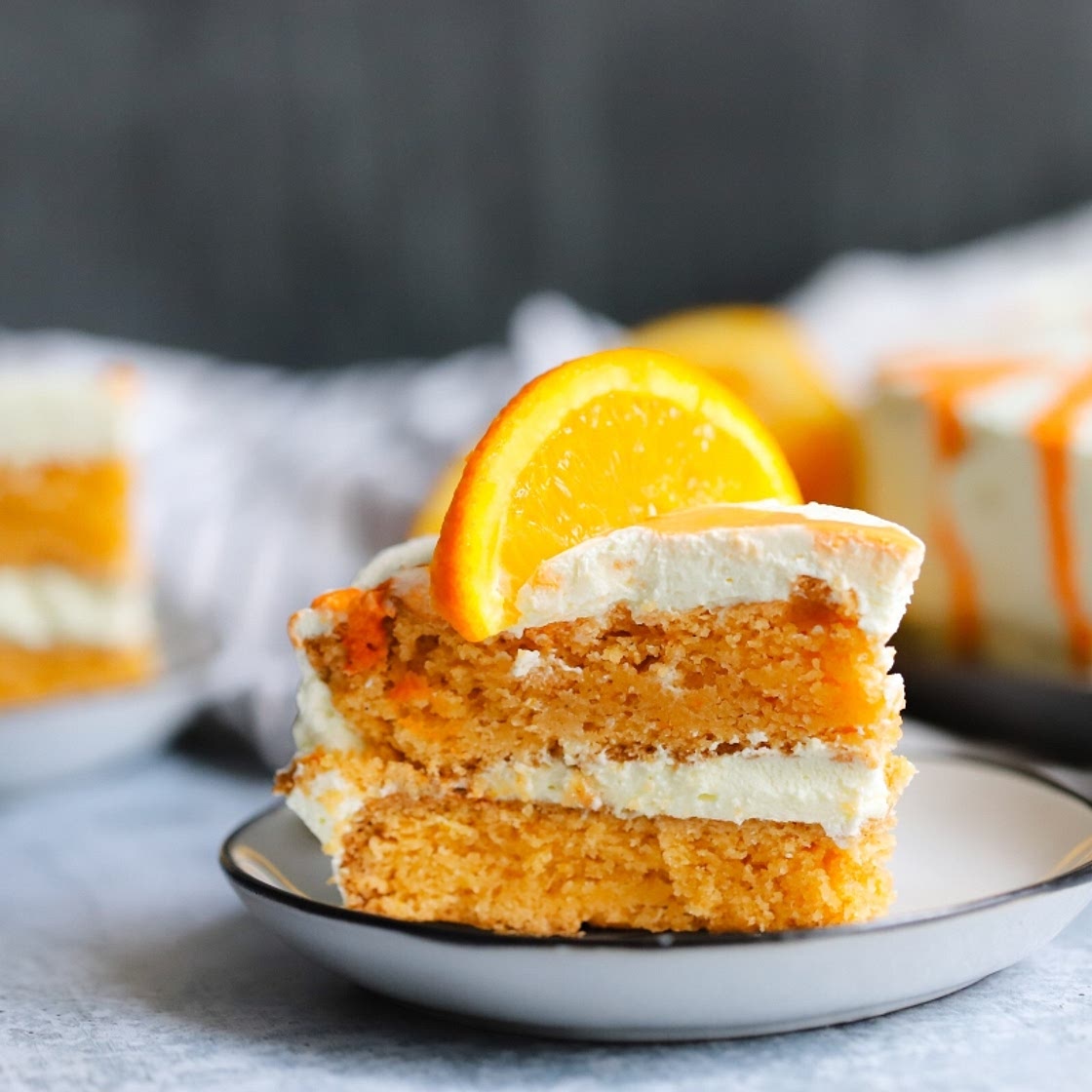 Low Carb Orange Creamsicle Cake