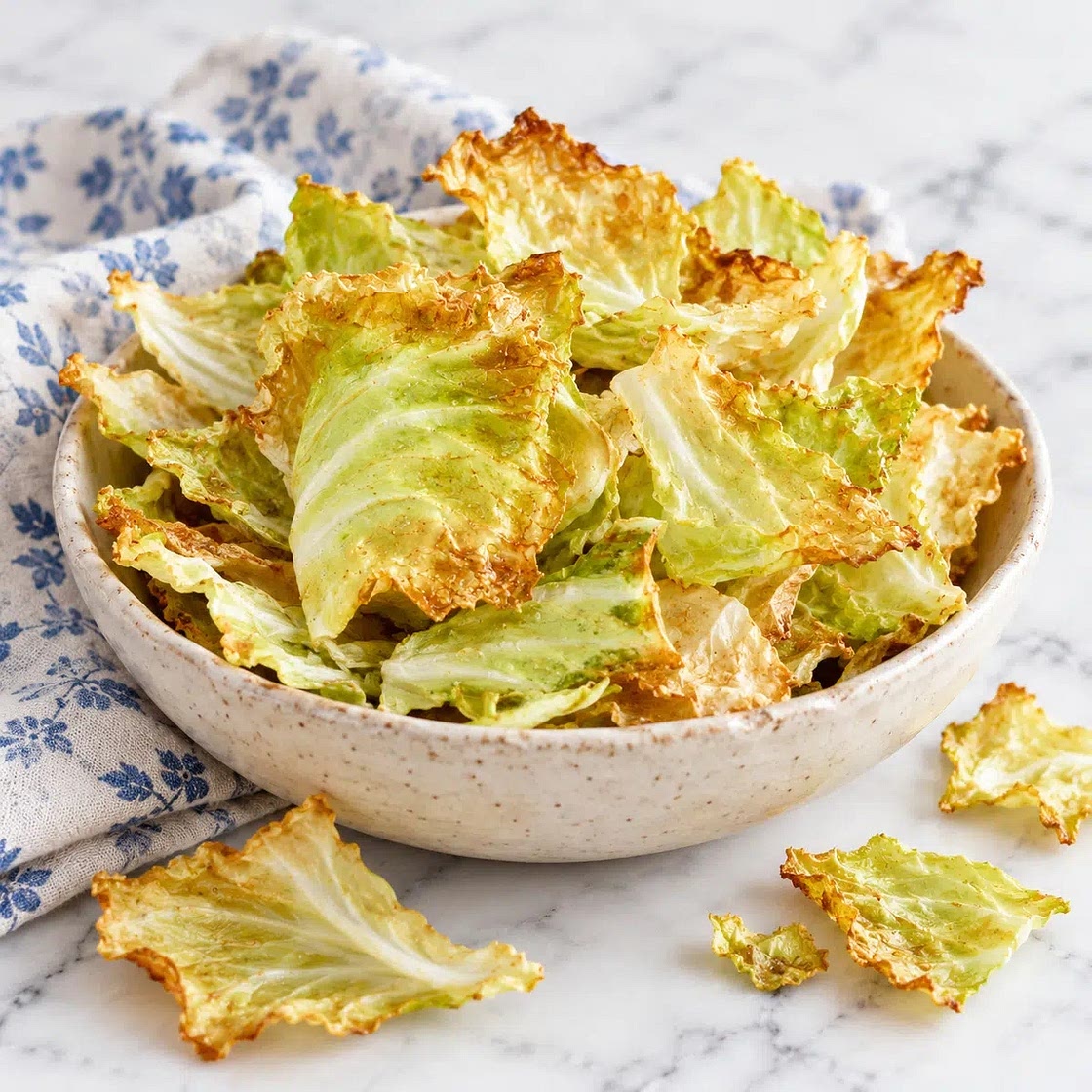 Crispy Baked Cabbage Chips