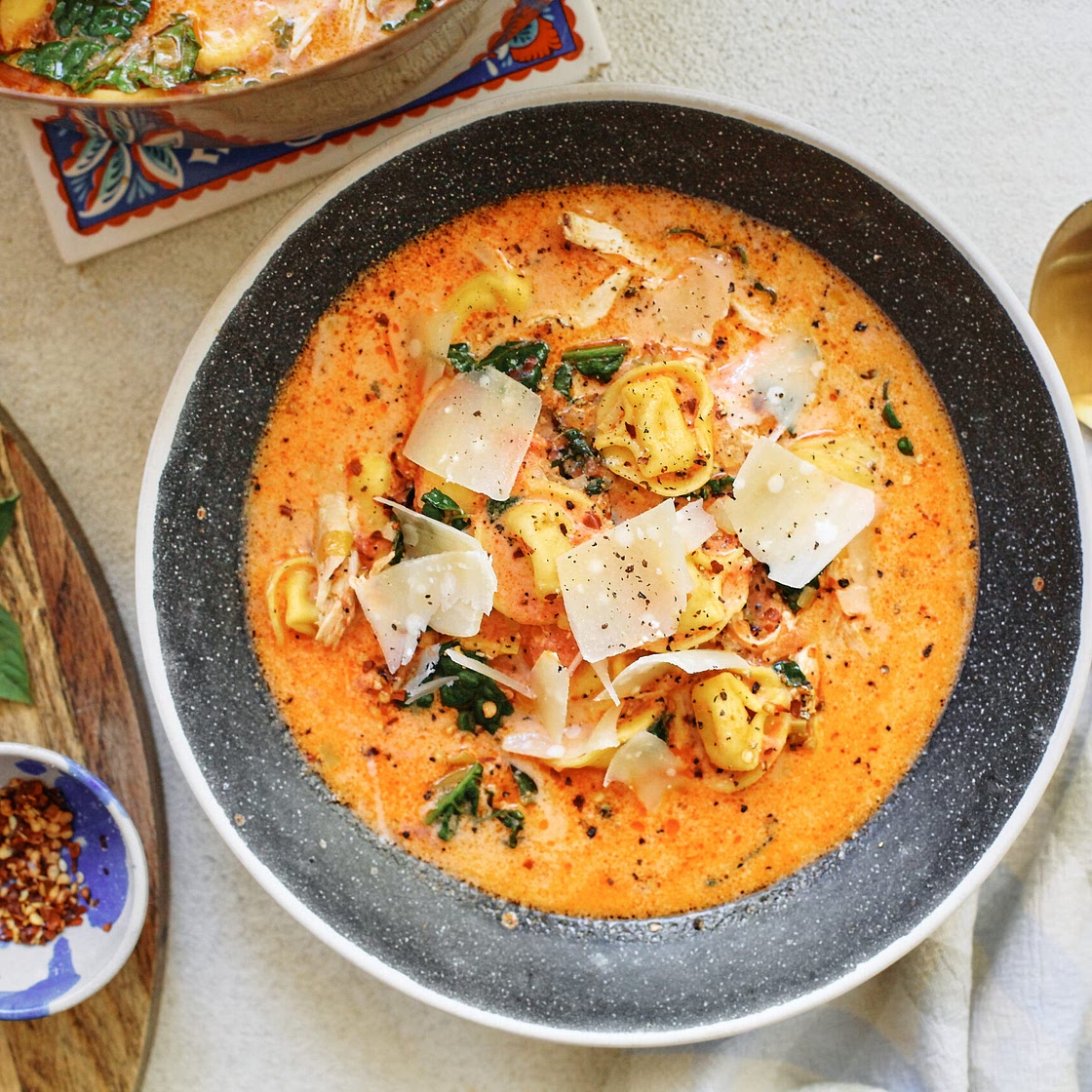 Creamy Tuscan Tortellini Soup