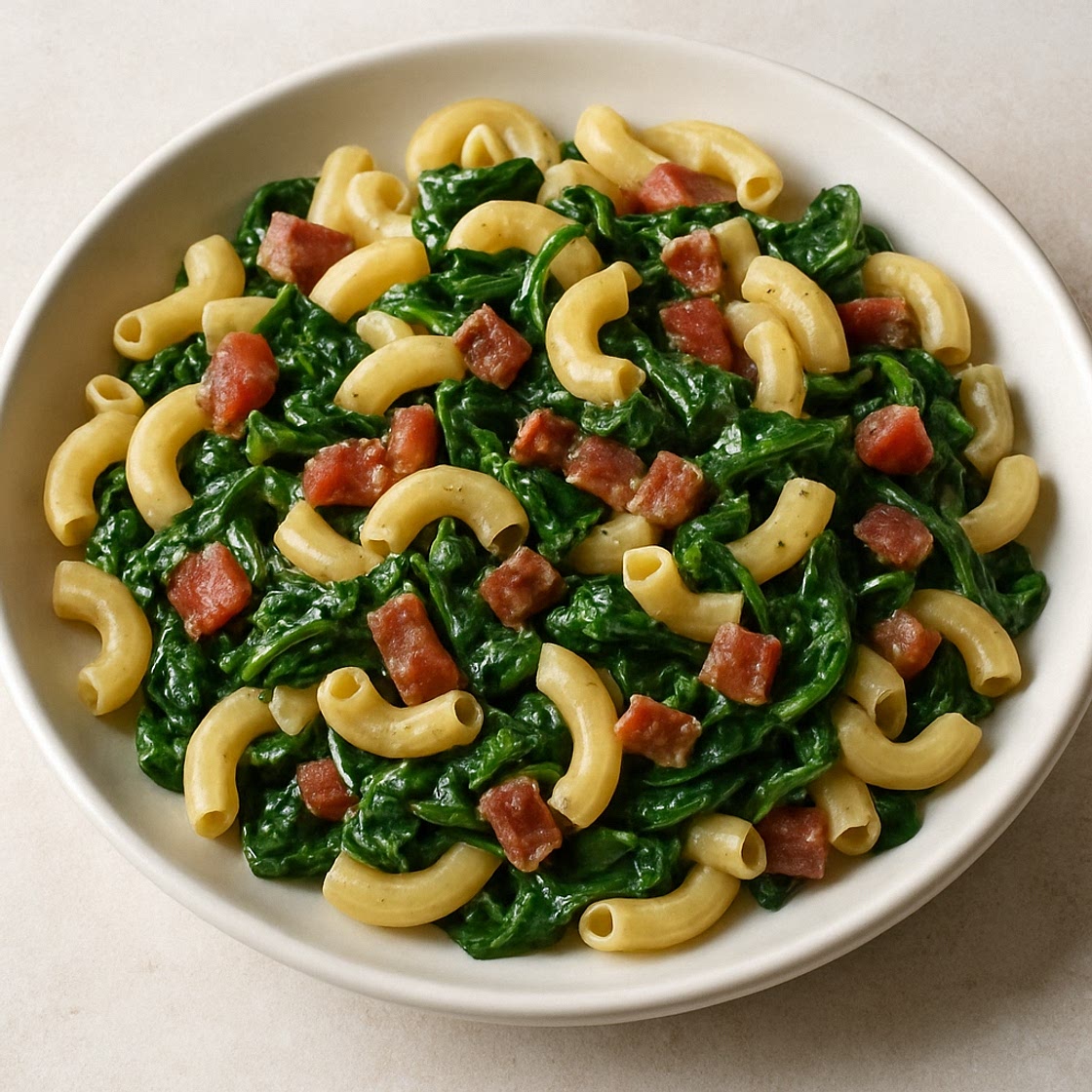 Macaroni with Spinach and Pancetta