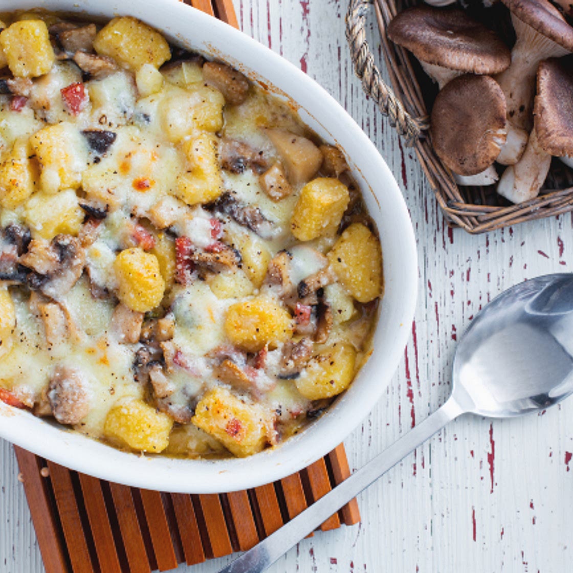 Gnocchi gratinati ai funghi