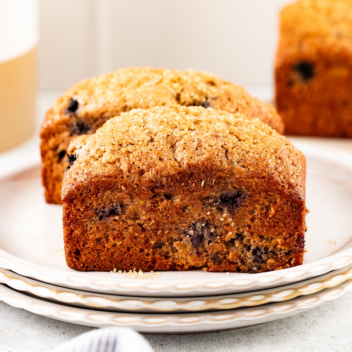 Blueberry Banana Bread Recipe (Mini Loaves, Freezer-Friendly)