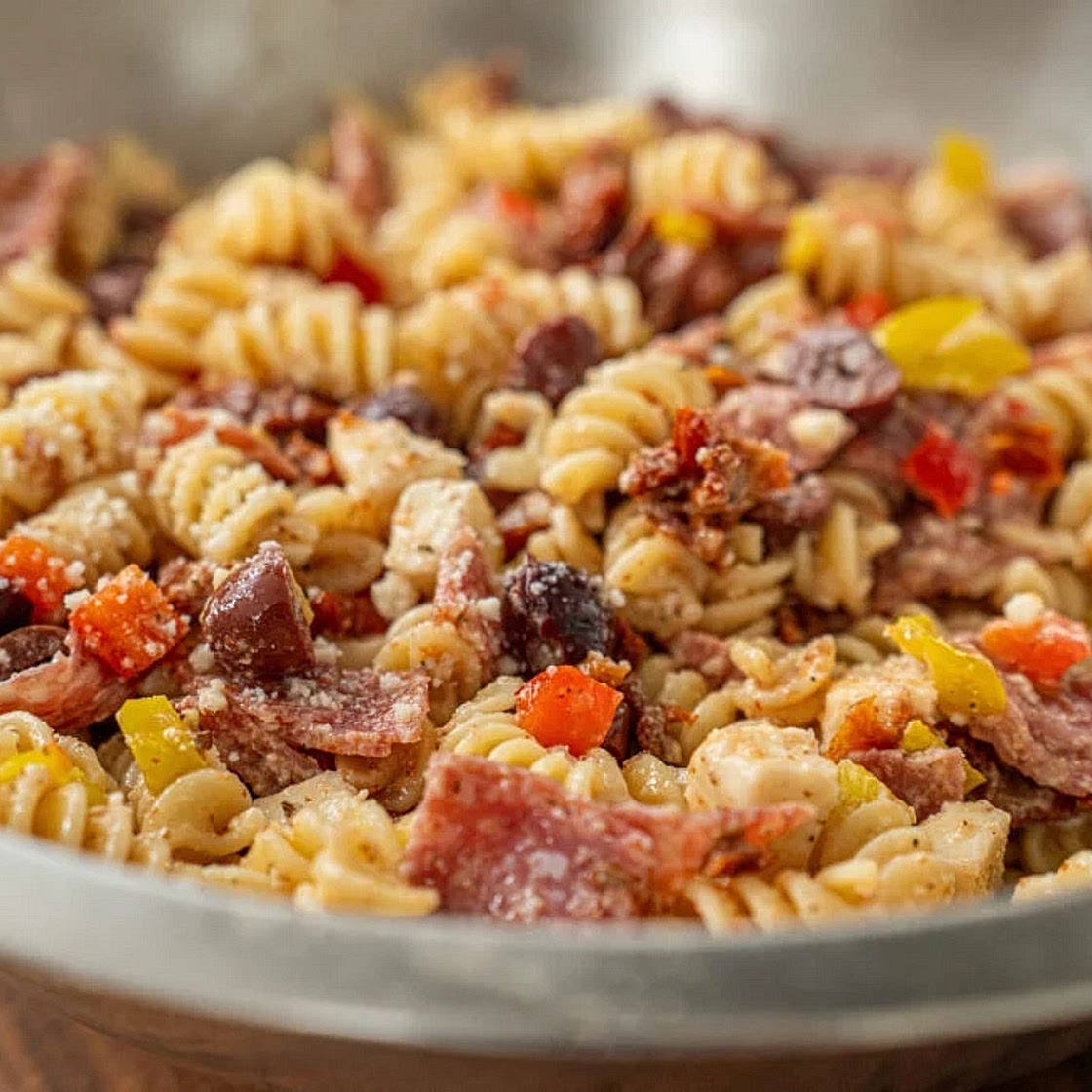 Italian Deli Pasta Salad with Homemade Dressing