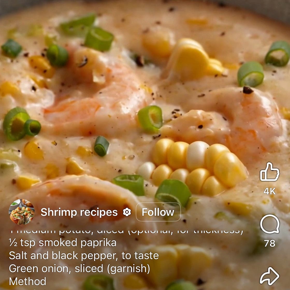 Creamy Shrimp and Corn Chowder