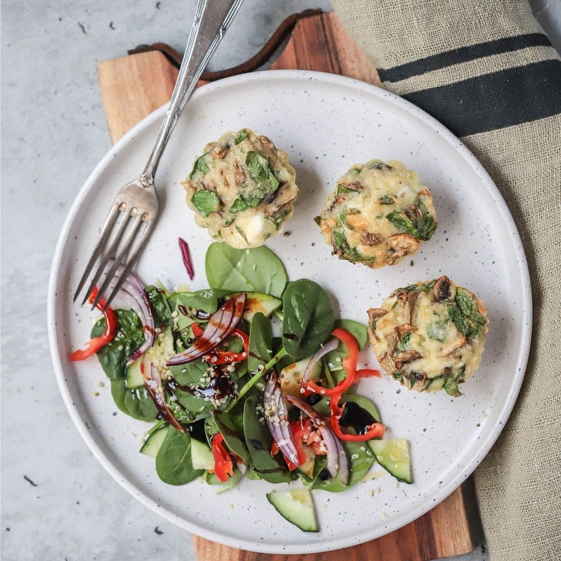 Kale, Mushroom and Goat Cheese Egg Cups