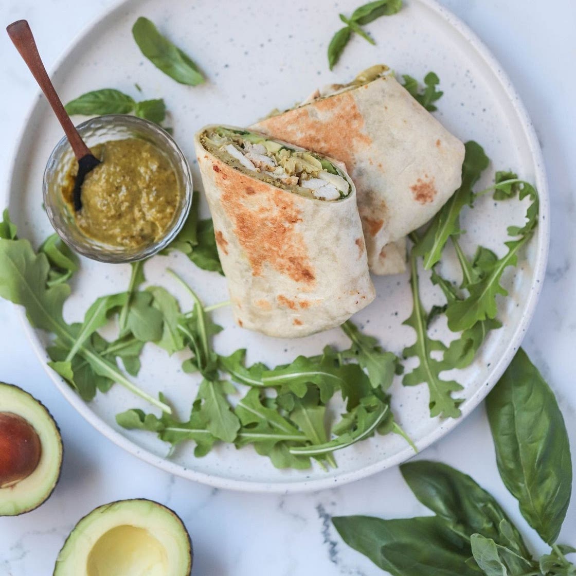 Chicken Pesto Breakfast Wrap