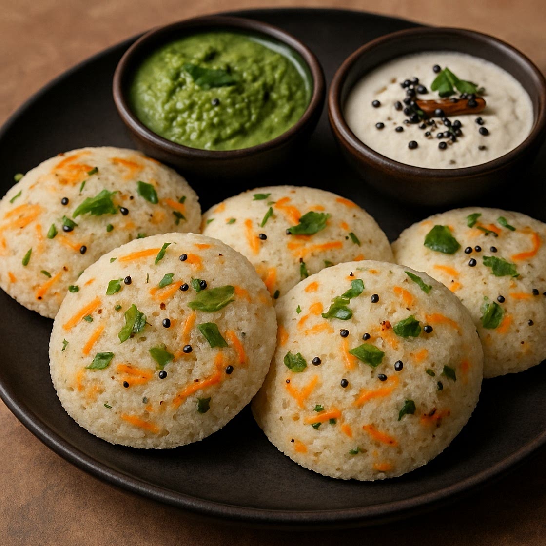 Carrot Suji Idli