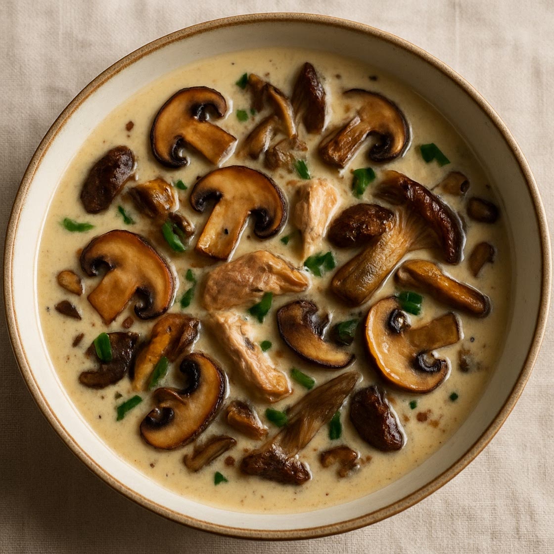 Creamy Pheasant and Wild Mushroom Soup