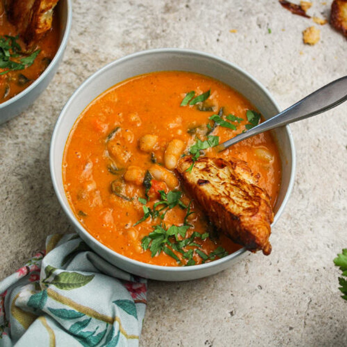 Roasted Tomato and White Bean Soup