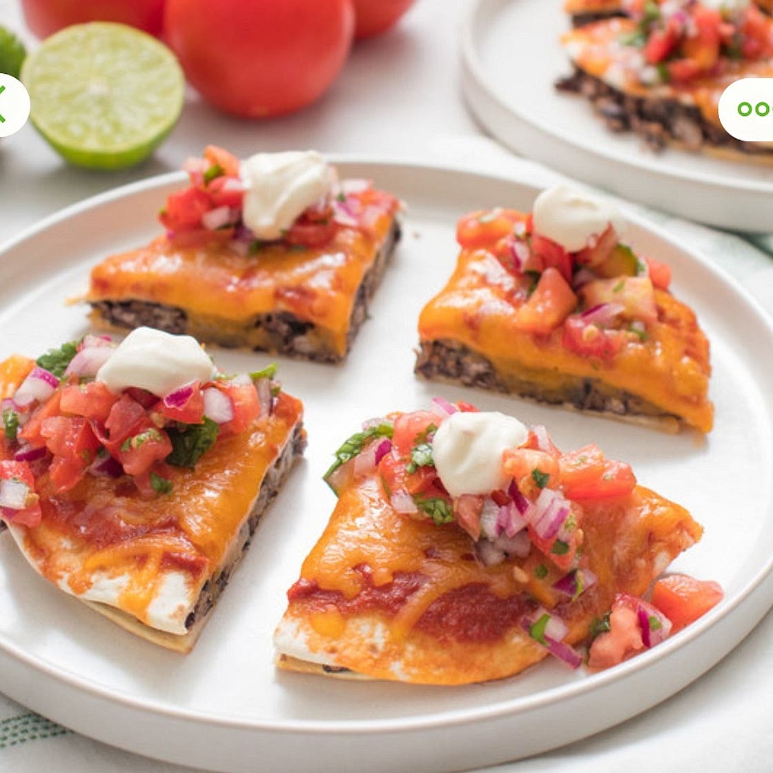 Baked Black Bean & Cheddar "Mexican Pizza" with Pico de Gallo