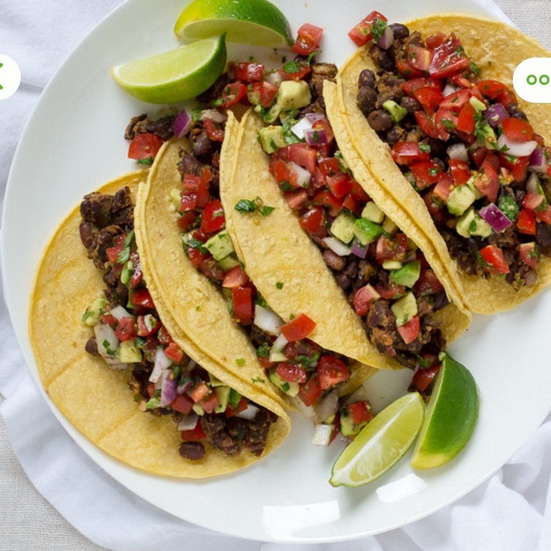 Black Bean Tacos with Tomato & Avocado Salsa