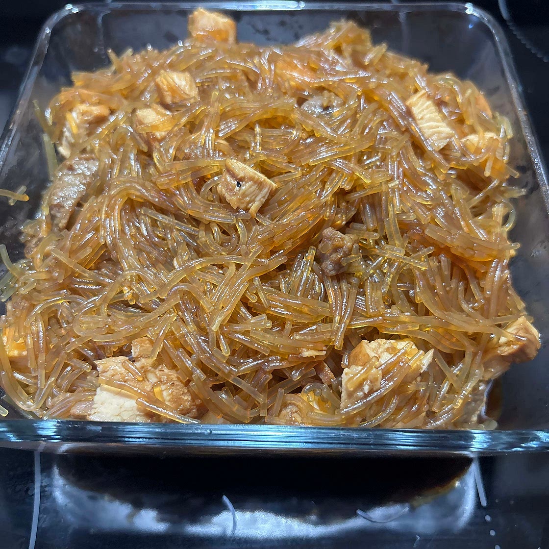 Gluten free saucy mung bean noodles