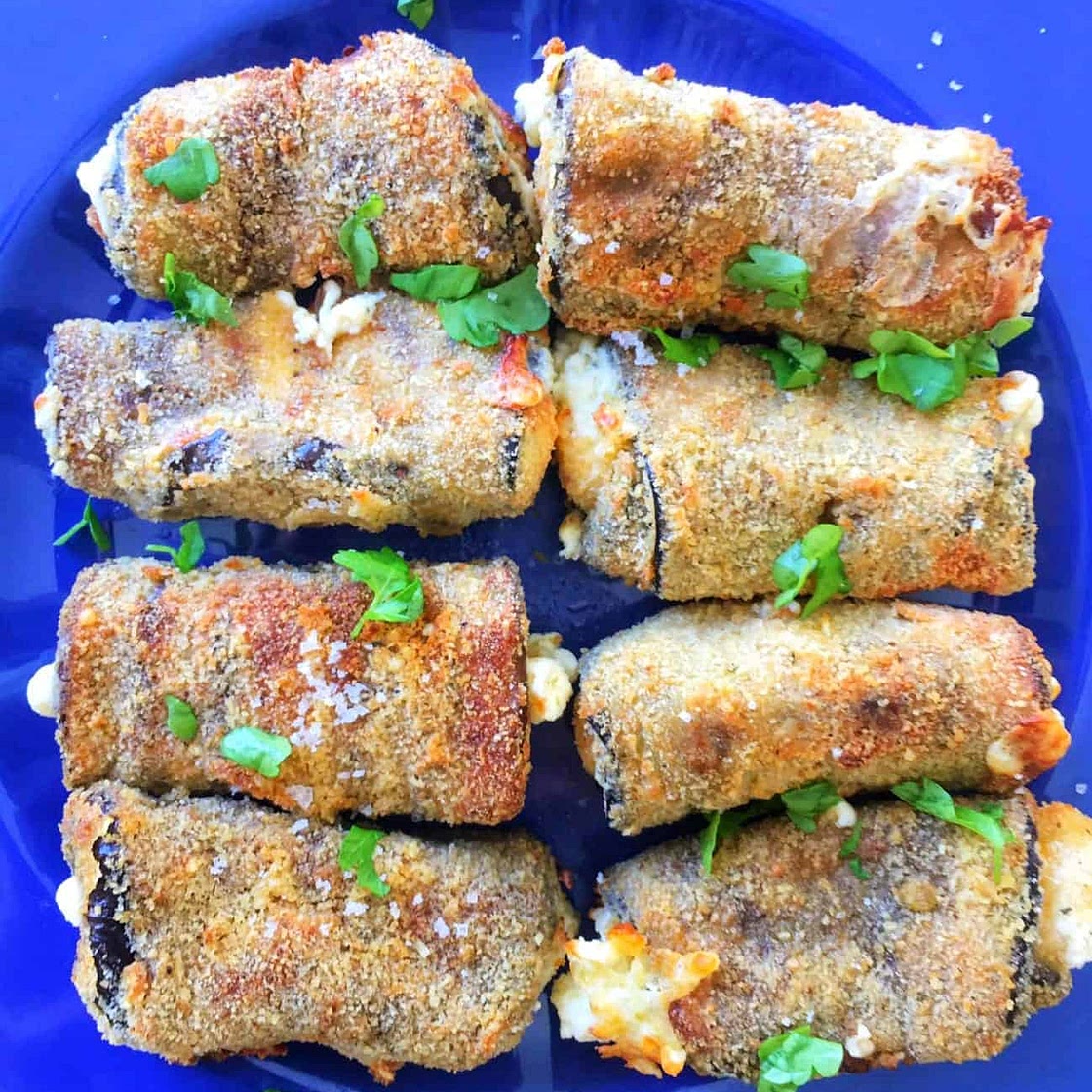 Air Fried Breaded Eggplant Rollatini