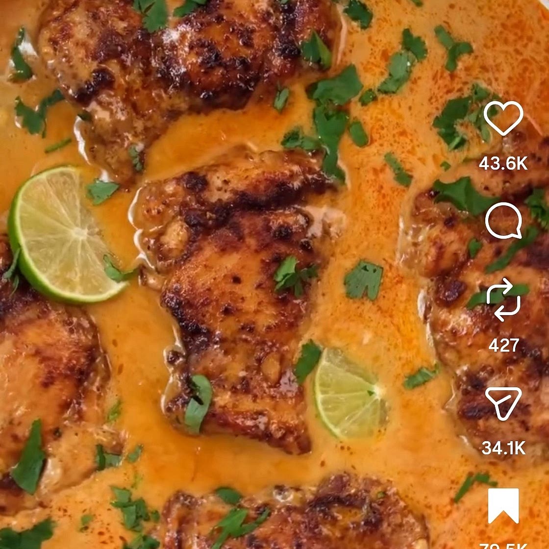 Lime coconut braised chicken