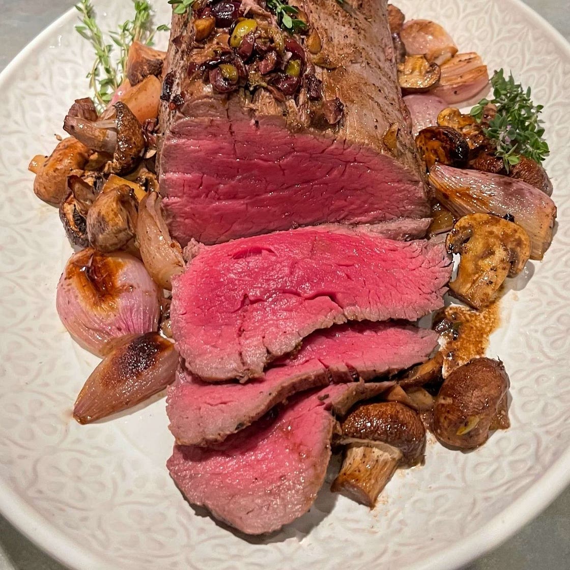 Balsamic Roasted Beef Tenderloin with Olive Tapenade