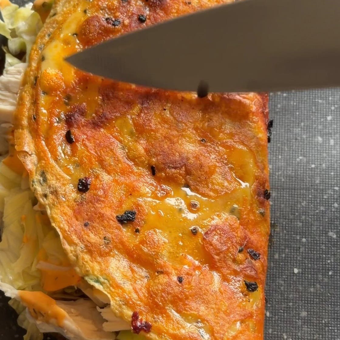 Crispy Rice Paper Omelette Wrap