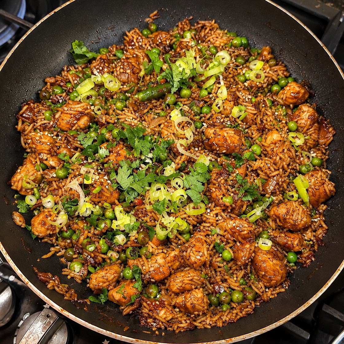 Honey garlic chicken stir fry