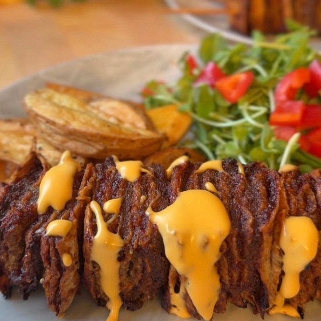 Sticky beef tortilla kebabs