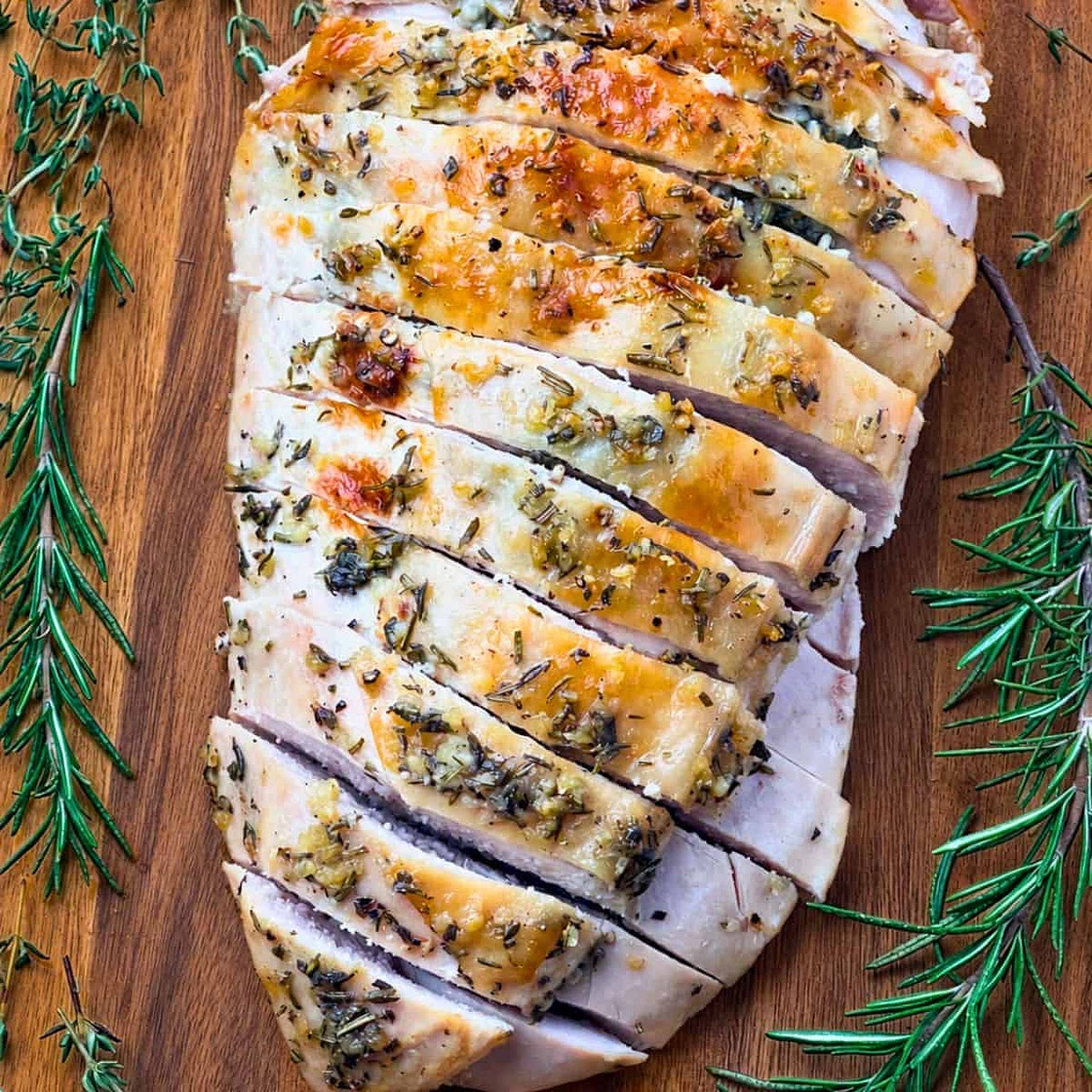 Herb-Roasted Boneless Turkey Breast with Pan Gravy