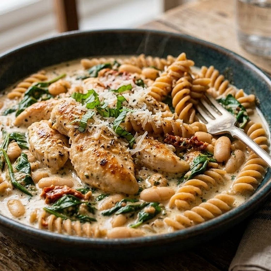 Quick n Creamy Tuscan Chicken Pasta