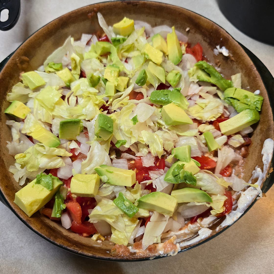 Layered Mexican Bean & Cheese Dip